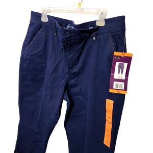 Gloria Vanderbilt Capris Size 16 Navy Blue Color Cuffed Utility Capri